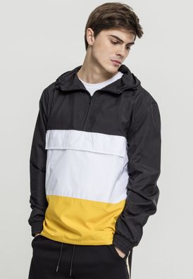 Urban Classics Leichte Jacke Color Block Pull Over Jacket Black/ Chromeyellow/ White