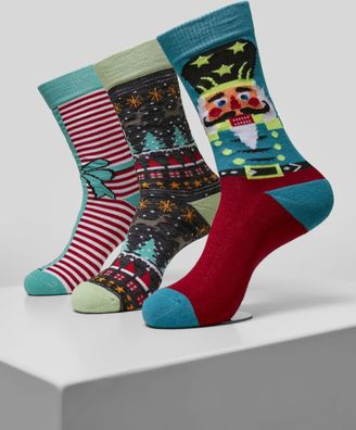 Urban Classics Socken Christmas Nutcracker Socks 3-Pack Multicolor