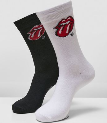 Merchcode Socken Rolling Stones Tongue Socks 2-Pack Black/ White