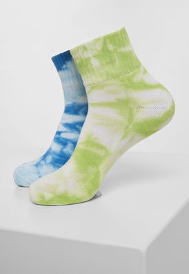 Urban Classics Socken Tie Dye Socks Short 2-Pack Green/ Blue
