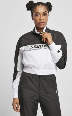 Starter Black Label Damen Jacke Ladies Colorblock Pull Over Jacket Black/ White