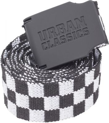 Urban Classics Jacke UC Canvas Belt Checkerboard 150cm Black/ White
