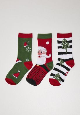 Urban Classics Socken Stripe Santa Christmas Socks 3-Pack Multicolor
