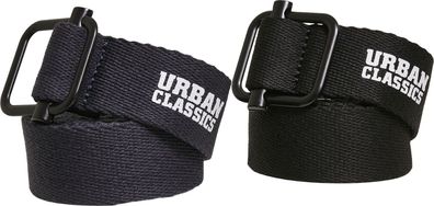 Urban Classics Gürtel Industrial Canvas Belt 2-Pack Black/ Navy