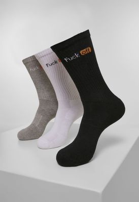 Mister Tee Socken Fuck Off Socks 3-Pack Black/ White Lightgrey