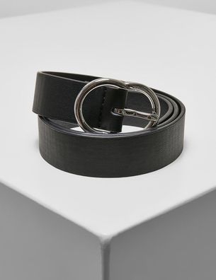 Urban Classics Small Ring Buckle Belt Black/ Silver