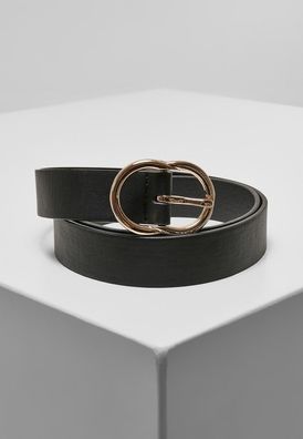 Urban Classics Small Ring Buckle Belt Black/ Gold