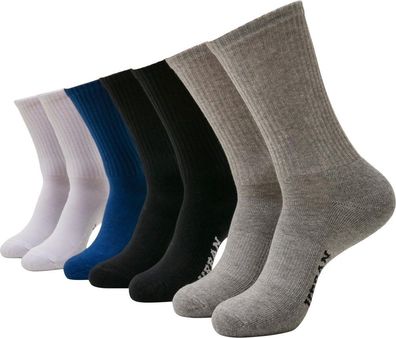 Urban Classics Logo Sport Socks 7-Pack Black/ White/ Heathergrey/ Blue