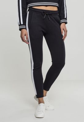 Urban Classics Damen Sweatpants Ladies Interlock Jogpants Black/ White
