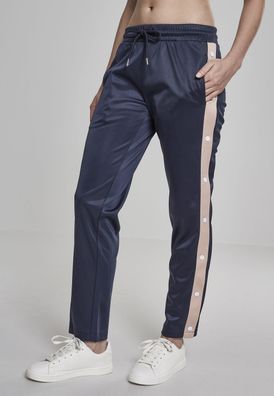 Urban Classics Damen Hose Ladies Button Up Track Pants Navy/ Lightrose/ White
