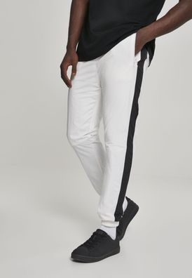 Urban Classics Hose Side Striped Crinkle Track Pants White/ Black