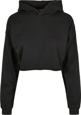 Urban Classics Damen Sweatshirt Ladies Oversized Cropped Hoody Black