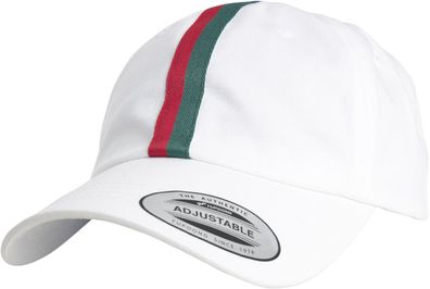 Flexfit Cap Stripe Dad Hat White/ Firered/ Green