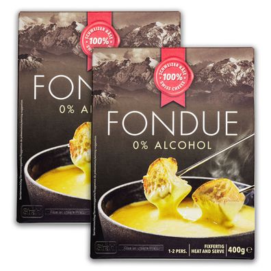 Food-United FERTIG-KÄSE-FONDUE ohne Alkohol 2x400g Strähl für Topf Pfanne Caquelon