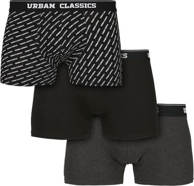 Urban Classics Boxershort Boxer Shorts 3-Pack Branding Aop/ Black/ Charcoal