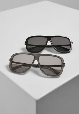 Urban Classics Sonnenbrille Sunglasses Milos 2-Pack Black/ Black + Grey/ Grey
