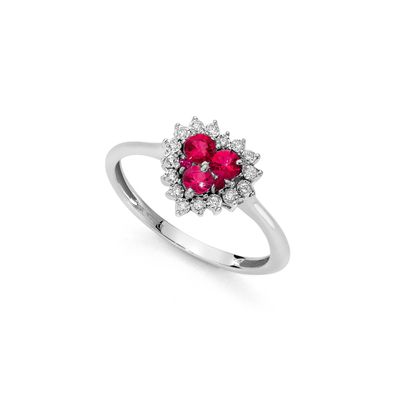 Frau Oro – DHAR9254 – Herzring mit Rubinen und Diamanten