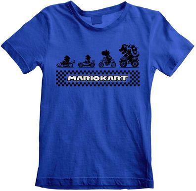 Nintendo Super Mario Kart - Silhouettes (Kids) Jungen Kinder T-Shirt Blue