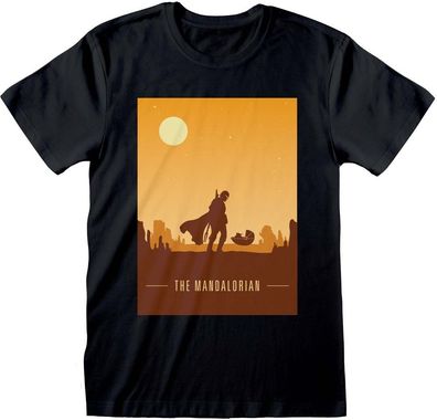 Star Wars Mandalorian - Retro Poster T-Shirt Black