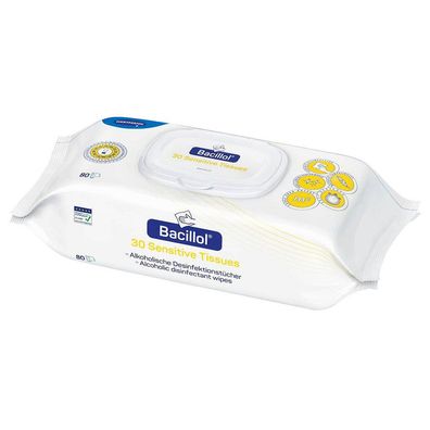 6x Hartmann Bacillol® 30 Sensitive Tissues 1 Flowpack (80 Tücher) | Packung (80 Tüche