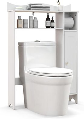 Toilettenschrank Bad Überbauschrank, Toilettenregal Badezimmerregal Holz, Badschrank