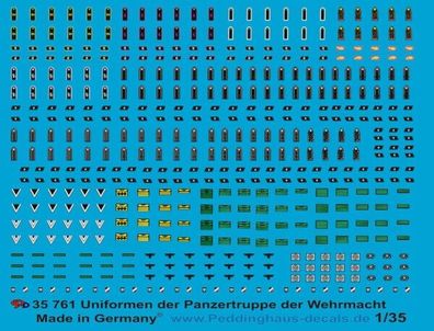 Decals 1:35 0761 Wehrmacht Uniform Teil 2 Panzertruppe-Generäle-Tarnuniformen