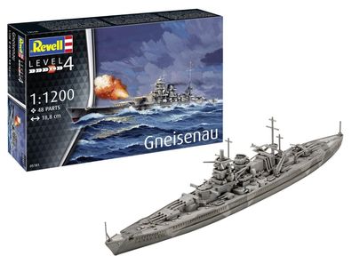 Revell Battleship Gneisenau Kriegsschiff in 1:1200 Revell 05181 Bausatz