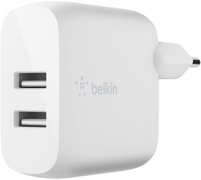 Belkin Dual 2x USB-A Netzteil Netzladegerät 24W Schnellladegerät weiß