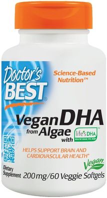 Vegetarian DHA from Algae, 200mg - 60 veggie softgels