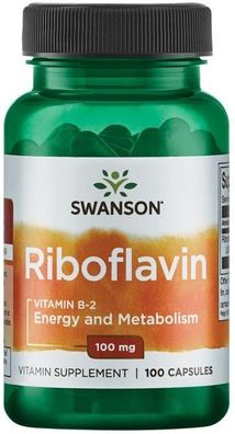 Vitamin B-2 (Riboflavin), 100mg - 100 caps