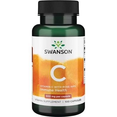Vitamin C with Rose Hips, 500mg - 100 caps