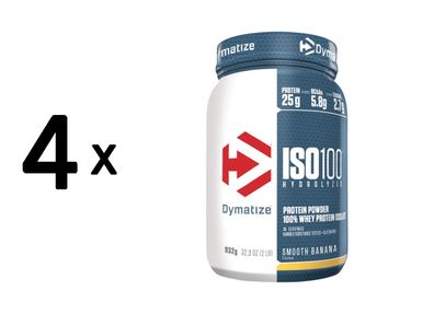 4 x Dymatize ISO 100 (932g) Smooth Banana