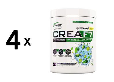 4 x Genius Nutrition CreaF7 (405g) Stormy Lime