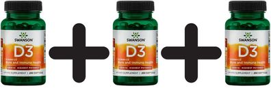 3 x Highest Potency Vitamin D-3, 5000 IU - 250 softgels