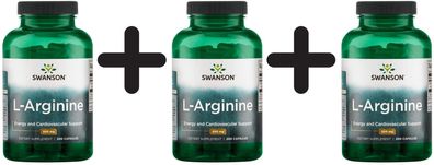 3 x L-Arginine, 500mg - 200 caps