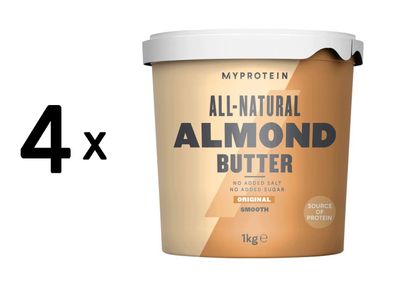 4 x Myprotein Natural Almond Butter (1000g) Smooth