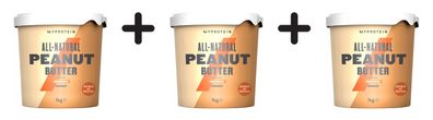 3 x Myprotein Natural Peanut Butter (1000g) Crunchy