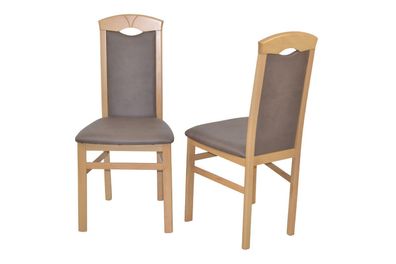 2er Set Massivholzstühle Kunstlederbezug Stuhlset Küchenstühle Esszimmerstühle