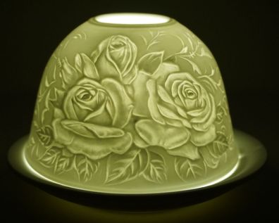 Windlicht Dom Light Rosenstrauss Porzellan Teelicht Rosen Strauß Rose Blumen