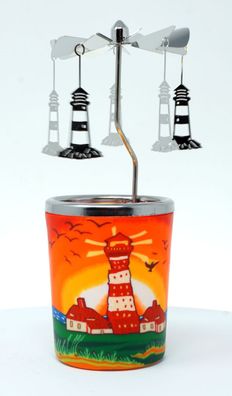 Kerzenfarm Votivglas Windlicht Leuchtglas Lighthouse Westerhever Leuchtturm mit ...