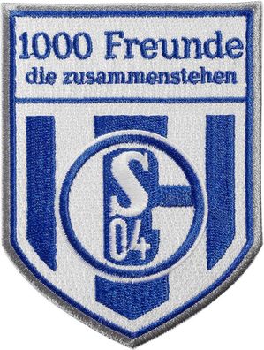FC Schalke 04 S04 Aufnäher 1000 Freunde Fußball Weiß/ Blau