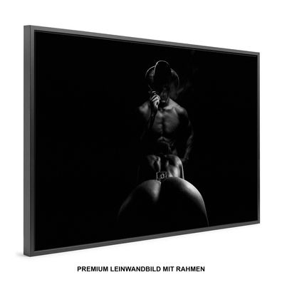 Mann und Frau nude , erotisch Wandbild , Leinwand-Bild mit Rahmen XXL , Home Deko