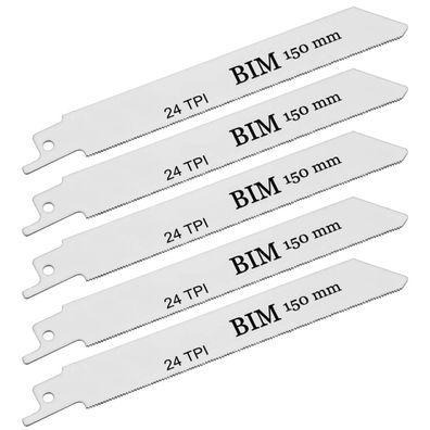 5x Bi-Metall Säbelsägeblätter Metall Kunststoff 150mm Säbelsägen Sägeblätter