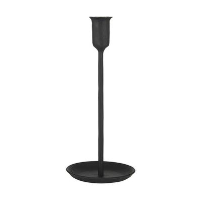 Kerzenhalter Shelton schwarz aus Metall H24,5cm schlichter Kerzenleuchter Landha