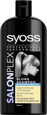Syoss Salon Plex Blond Shampoo gegen Verfärbungen und Verblassen 500ml