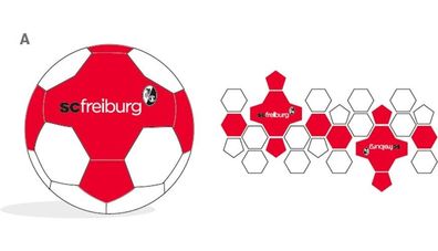 SC Freiburg Knautschball rot-weiß Fussball Rot