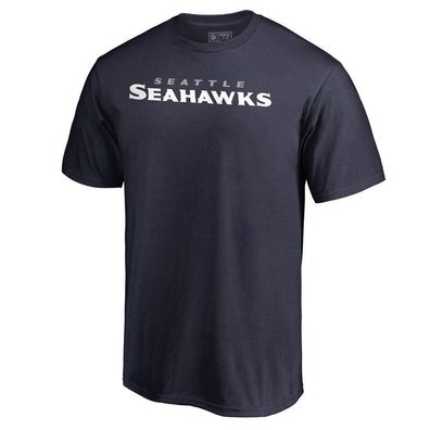 Seattle Seahawks Herren Wordmark T-Shirt American Football NFL Blue