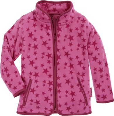 Playshoes Kinder Fleece-Jacke Sterne pink
