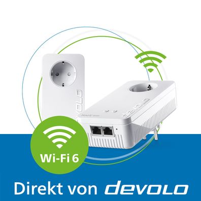 devolo Magic 2 WiFi 6 Starter Kit Powerline WLAN Verstärker 2x Adapter
