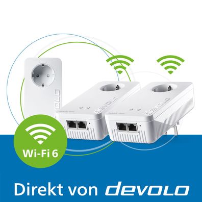devolo Magic 2 WiFi 6 Multiroom Kit Powerline WLAN Verstärker 3x Adapter